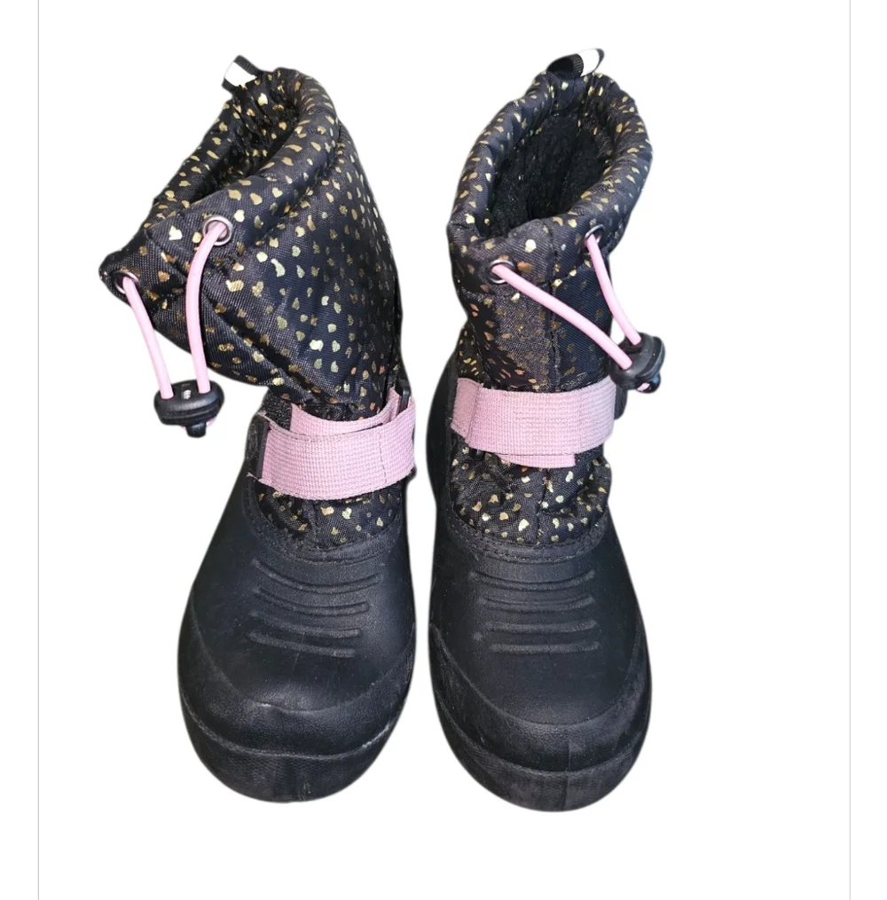 Northside Black and Gold Kids Snow Boots